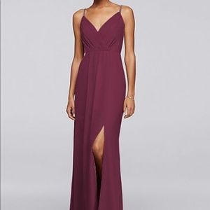David's Bridal Wine Bridesmaid Pageant Prom Dress